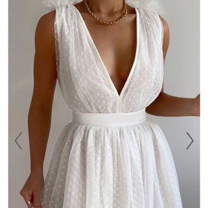 Showpo white tulle dress.